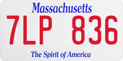 MA license plate 7LP836