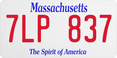 MA license plate 7LP837