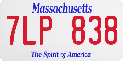 MA license plate 7LP838