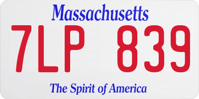 MA license plate 7LP839