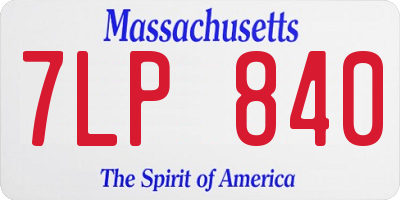 MA license plate 7LP840