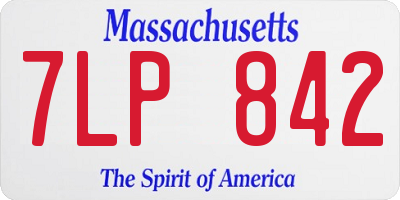 MA license plate 7LP842