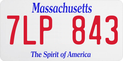MA license plate 7LP843