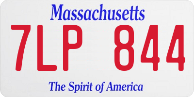 MA license plate 7LP844