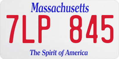 MA license plate 7LP845