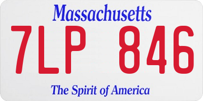 MA license plate 7LP846