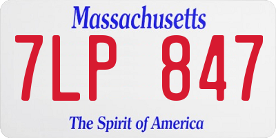 MA license plate 7LP847