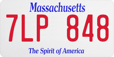 MA license plate 7LP848