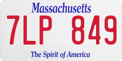 MA license plate 7LP849