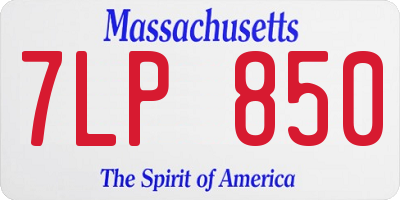 MA license plate 7LP850