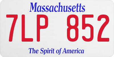 MA license plate 7LP852