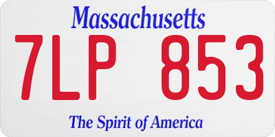 MA license plate 7LP853