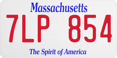 MA license plate 7LP854