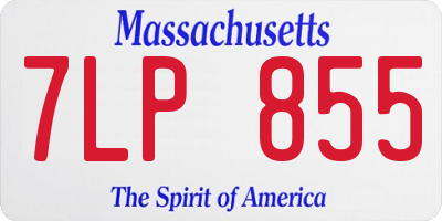 MA license plate 7LP855