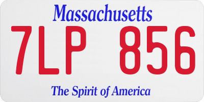 MA license plate 7LP856