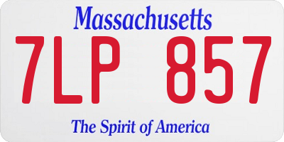 MA license plate 7LP857
