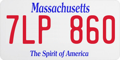 MA license plate 7LP860