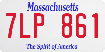 MA license plate 7LP861