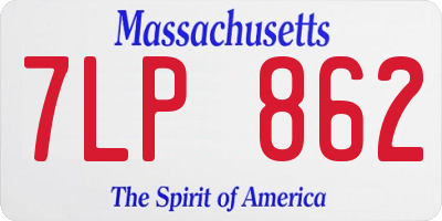 MA license plate 7LP862