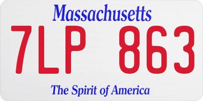 MA license plate 7LP863
