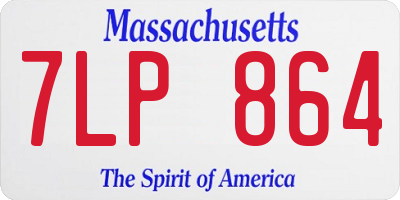 MA license plate 7LP864