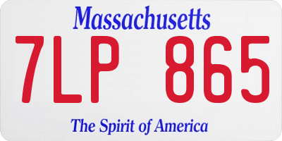 MA license plate 7LP865