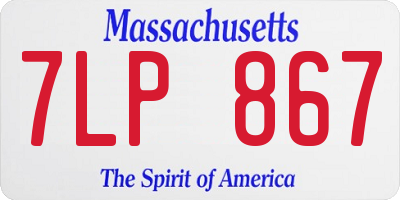 MA license plate 7LP867