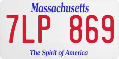 MA license plate 7LP869