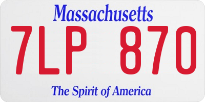 MA license plate 7LP870