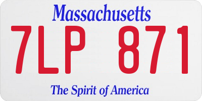 MA license plate 7LP871