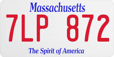 MA license plate 7LP872