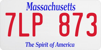 MA license plate 7LP873