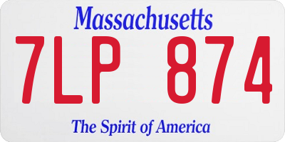 MA license plate 7LP874