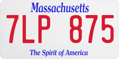 MA license plate 7LP875