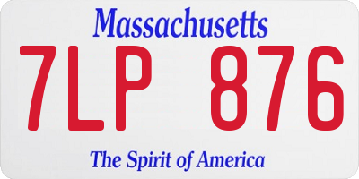 MA license plate 7LP876