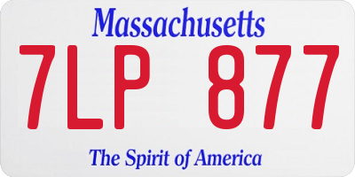 MA license plate 7LP877