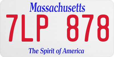 MA license plate 7LP878