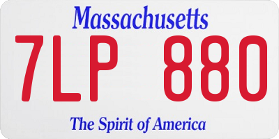 MA license plate 7LP880