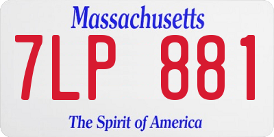 MA license plate 7LP881