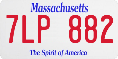MA license plate 7LP882