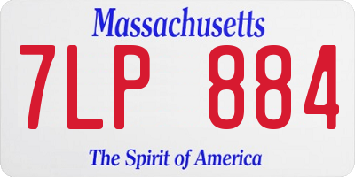 MA license plate 7LP884