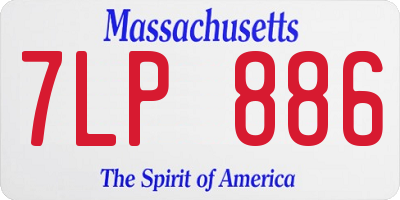 MA license plate 7LP886