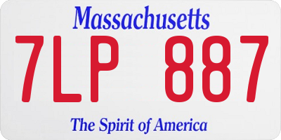 MA license plate 7LP887