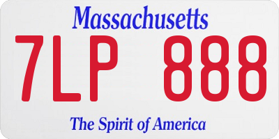 MA license plate 7LP888