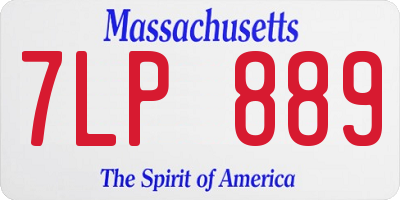 MA license plate 7LP889