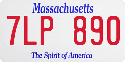 MA license plate 7LP890