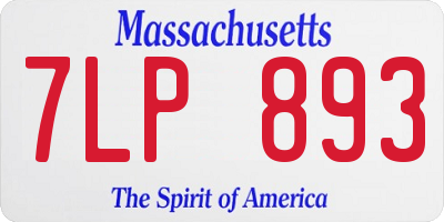 MA license plate 7LP893