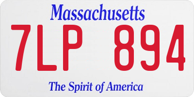 MA license plate 7LP894