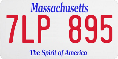 MA license plate 7LP895