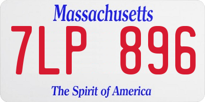 MA license plate 7LP896